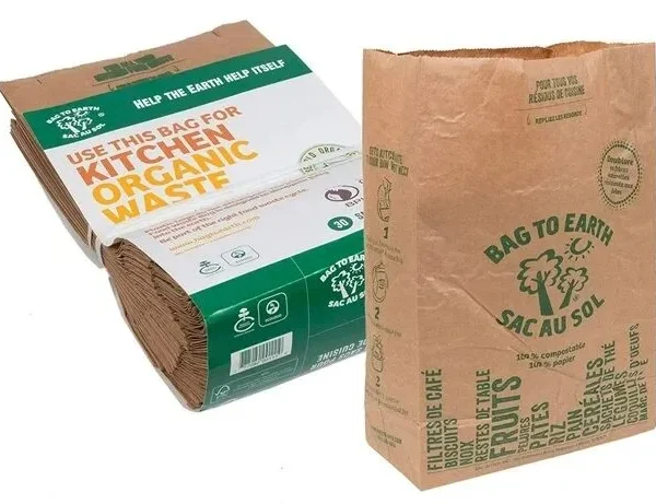 BAG TO EARTH - sac compost papier (avec doublure)